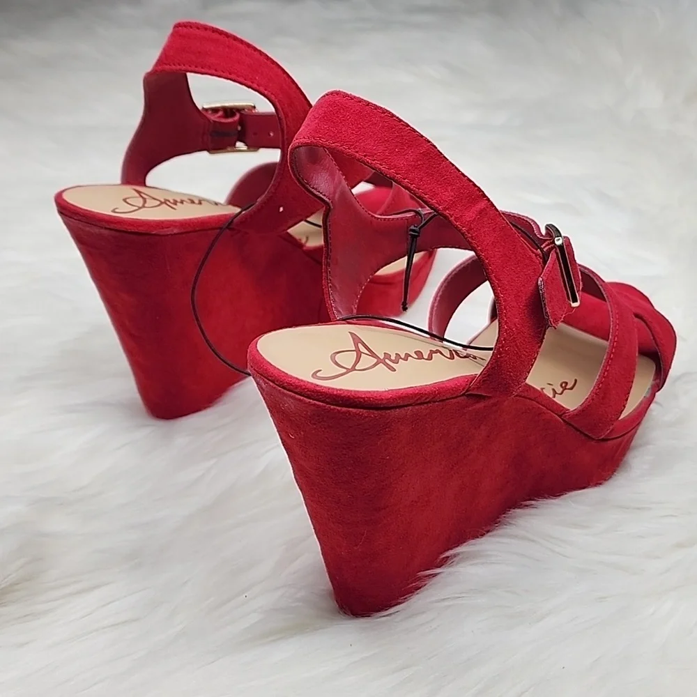 American Rag Rochelle Red Sandal Wedges - New In Box